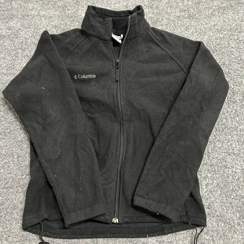 Columbia Fleece Jacket Womens Size M Black Full Zip Mock Neck Outdoor Gorpcore